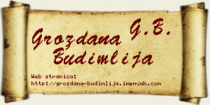 Grozdana Budimlija vizit kartica